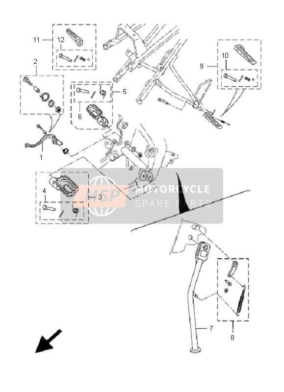 1D4F74400000, Rr.Footrest Assy.,2, Yamaha, 0